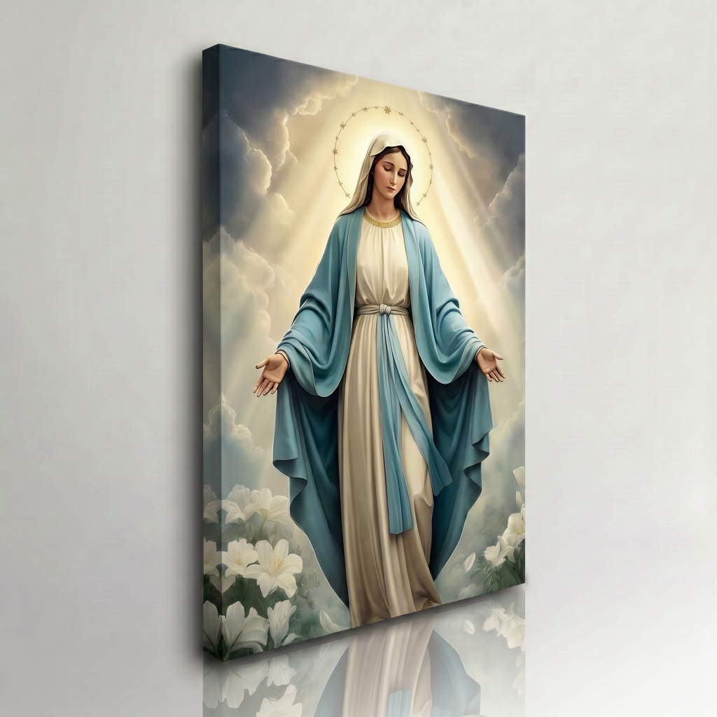 Quadro Decorativo Nossa Senhora das Graças Religioso Católico Virgem Maria Fé Decoração Cristã Sacra