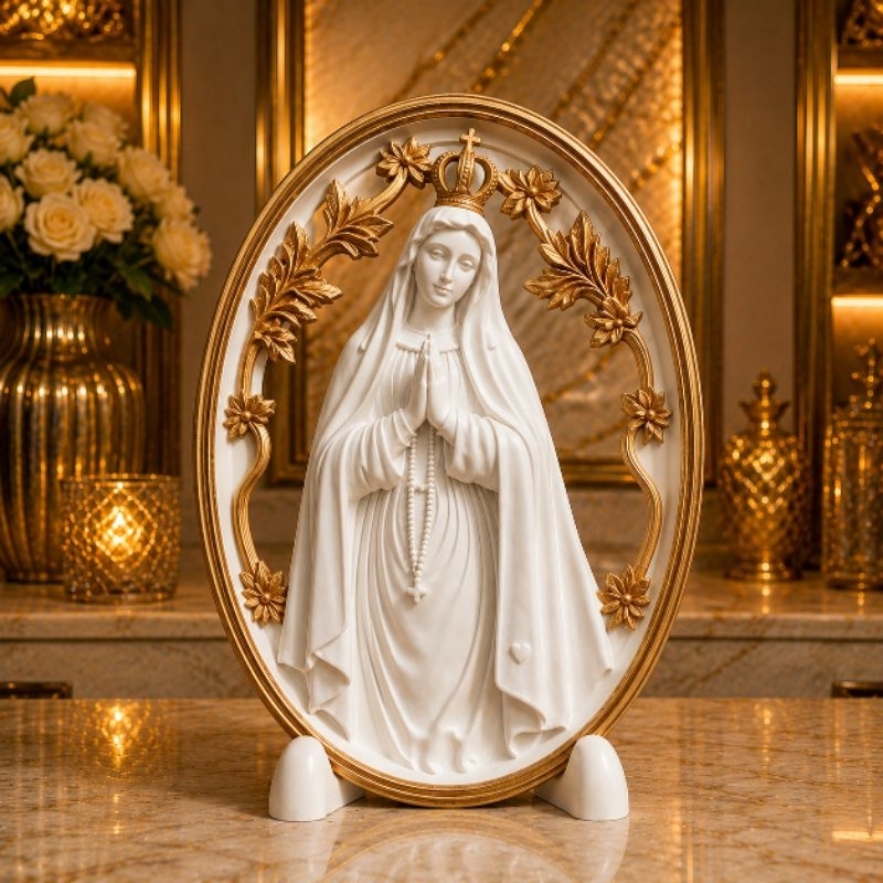 Kit Nossa Senhora 13cm decoração  católica elegant Decoração Católica Premium |Presente Religioso Elegante