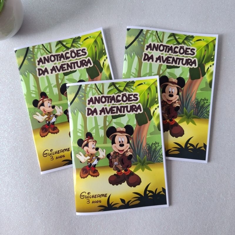 Mini Livrinho de Colorir Lembrancinha Aniversário Infantil Mickey Safari