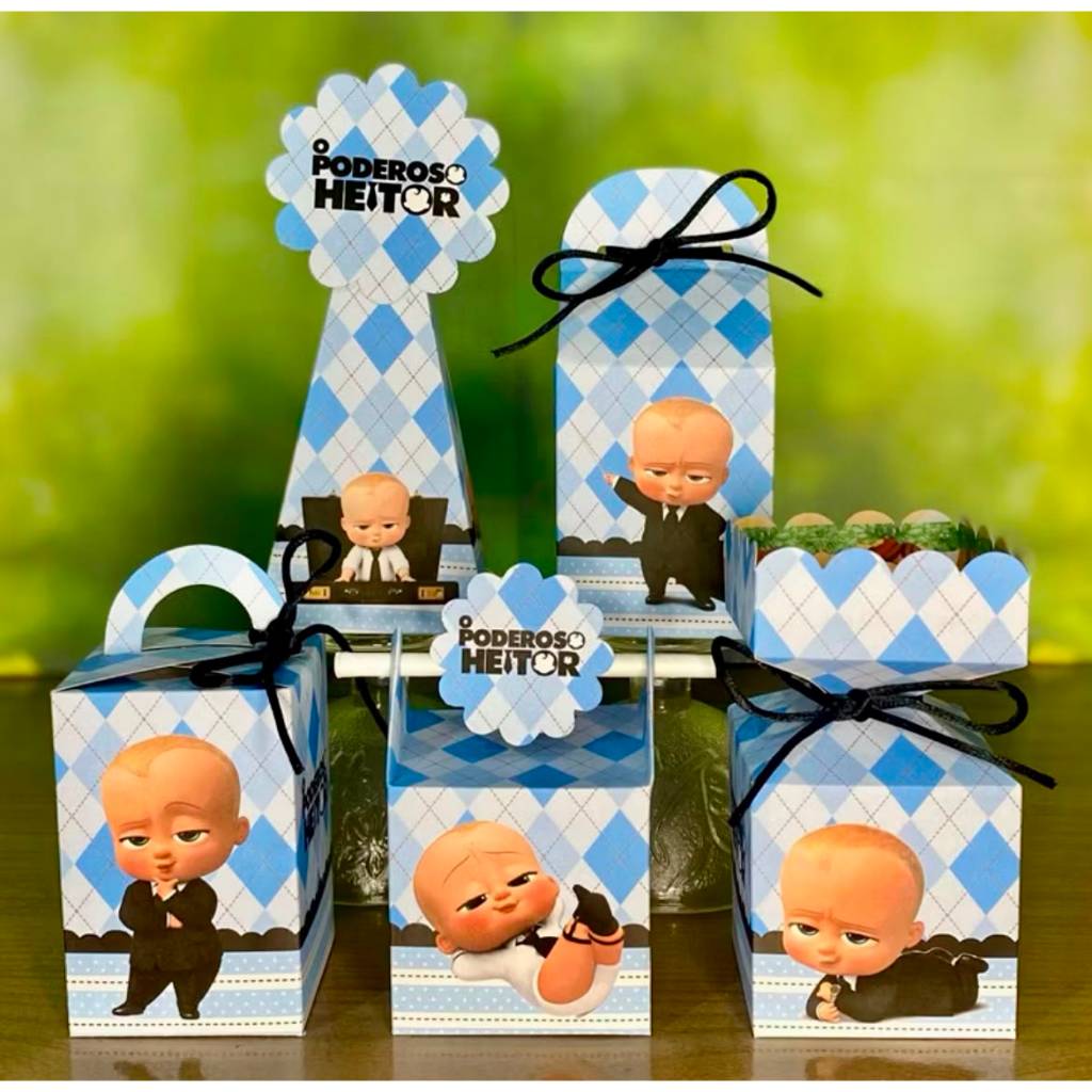 Kit Festa O Poderoso Chefinho PEGUE E MONTE - caixinhas personalizadas - Lembrancinha Para Aniversário Infantil