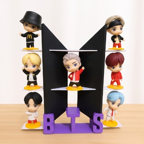 Suporte BTS TinyTAN – Para Coleção McD (sem bonecos) - Base Organizador Coleção Kpop - PERSONALIZADO