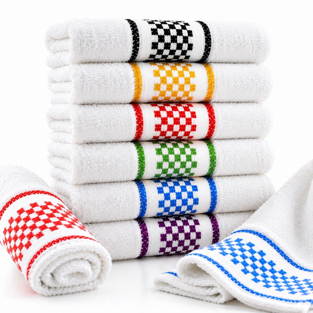 Kit 8 Panos de Prato Copa 45x70 Jacquard Atoalhado Toalha de Cozinha