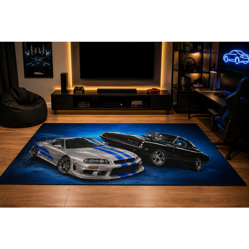 TAPETE DECORATIVO INFANTIL CARROS CORRIDA AVELUDADO TAMANHO 140X100
