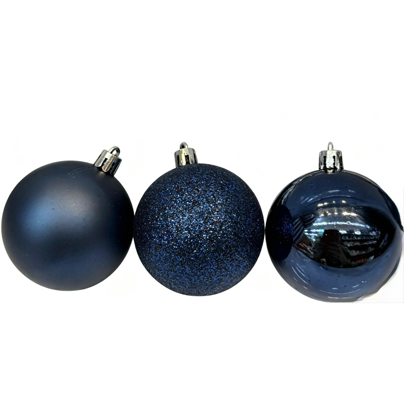 Bola Em Tubo 9 Bolinhas 6cm Bolas De Natal Azul Marinho