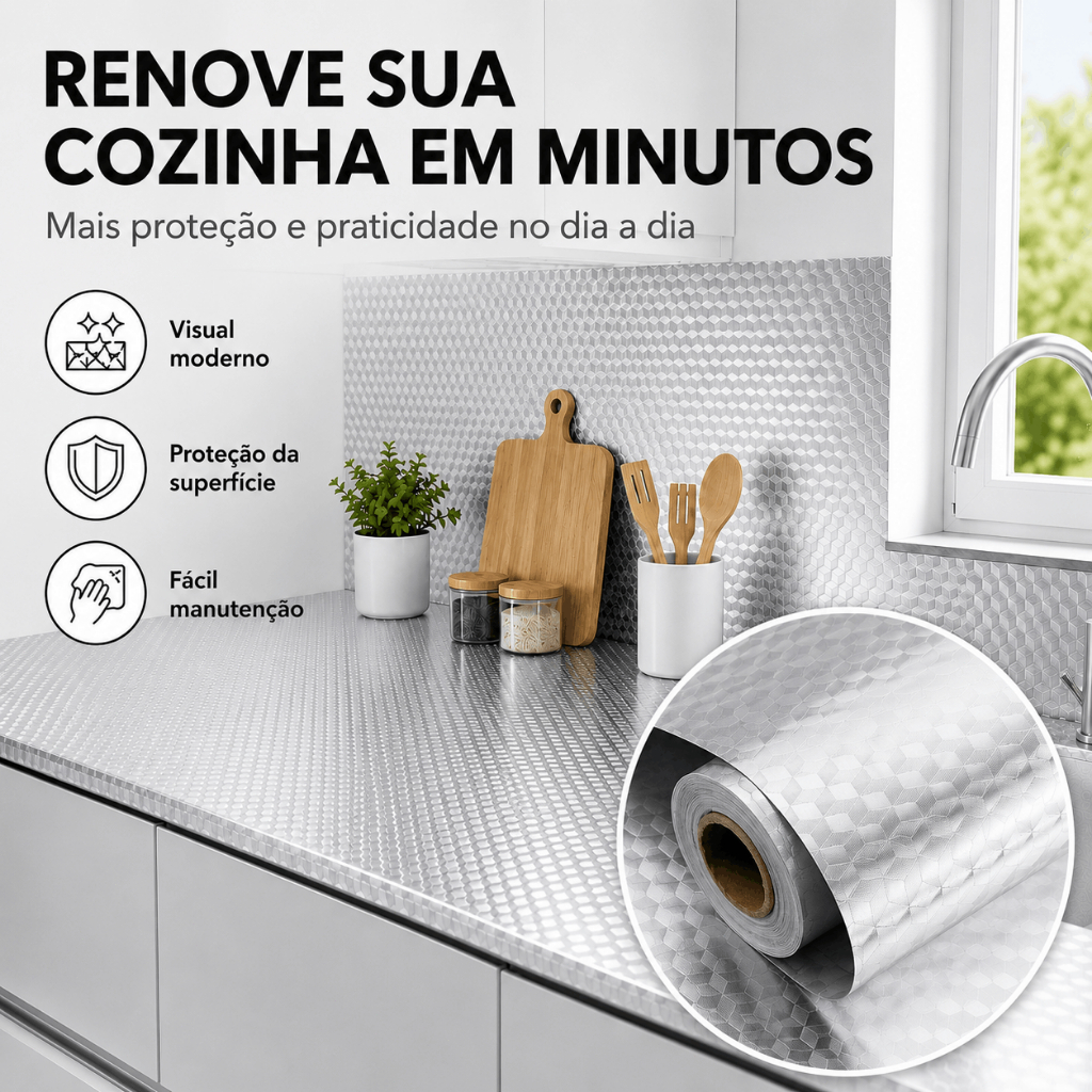 Kitchen Stickers 2M/5M*40CM Aluminum Foil Wallpaper Waterproof anti-oil Adhesive for Kitchen Cabinet