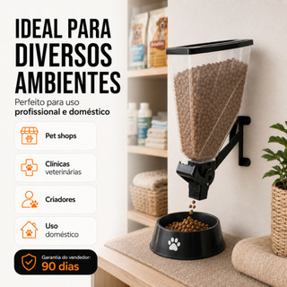 Galão Armazenador de Ração Grãos Cereais Cães Cachorro Petshop Slim 35L - 140KG a 175KG