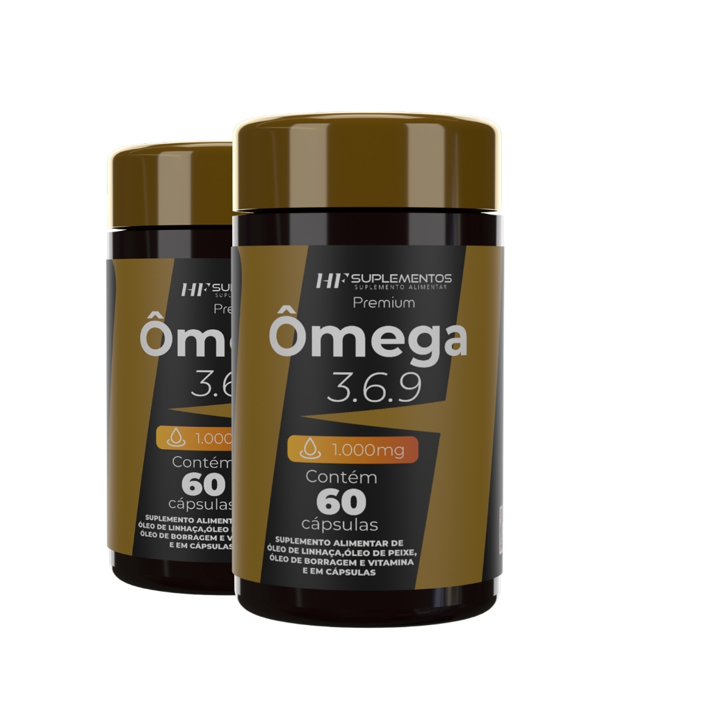 2x OMEGA 3 6 9 60CAPS PEIXE LINHAÇA BORRAGEM HF SUPLEMENTOS