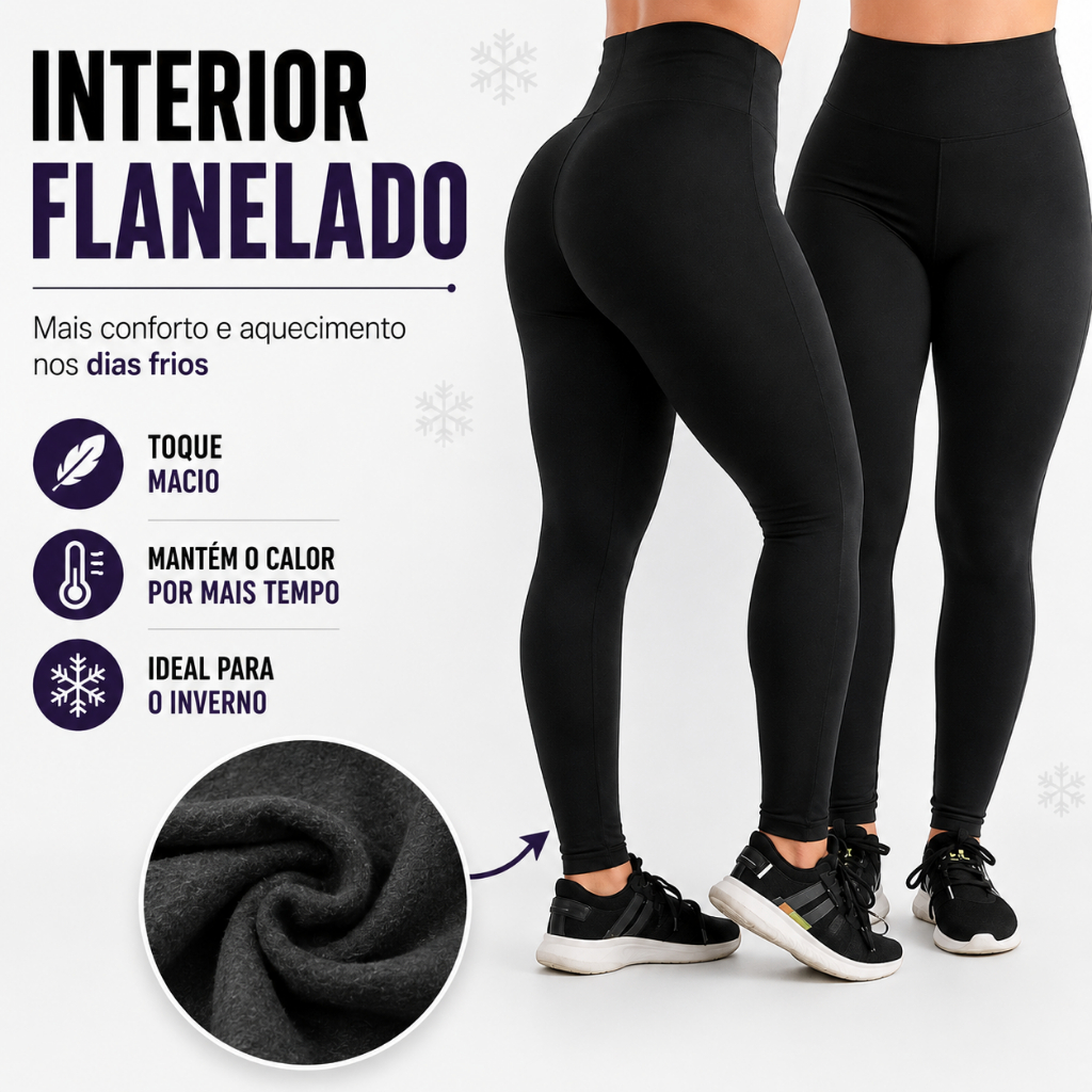 Calça legging Flanelada feminina Peluciada Grossa