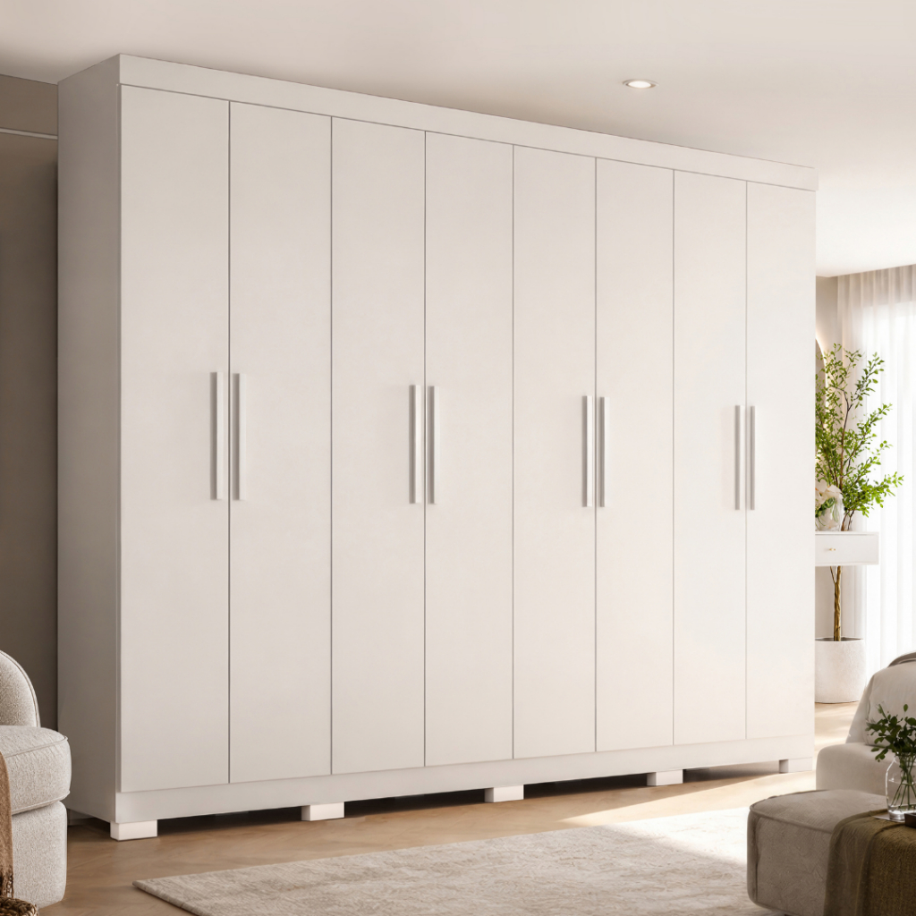 Guarda Roupa Casal Lisboa 8 Portas 4 Gavetas Com Pés