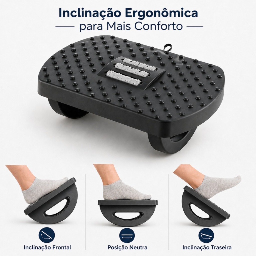 Apoio Ajustável Com Massageador Para Pés Relaxante Descanso — imagem 2 de 2