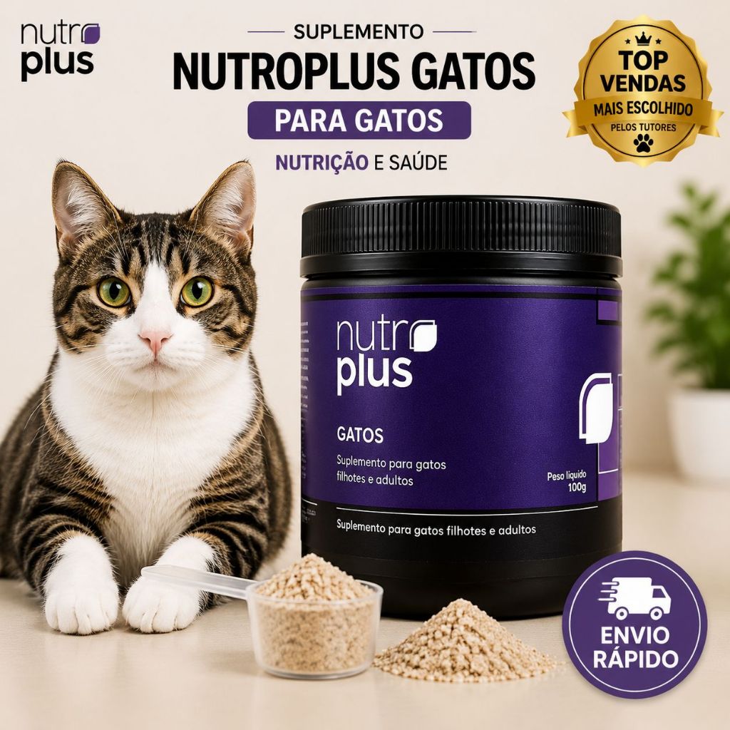Suplemento para Gatos 100g Nutrição Equilibrada, Saúde e ossos fortes Nutroplus