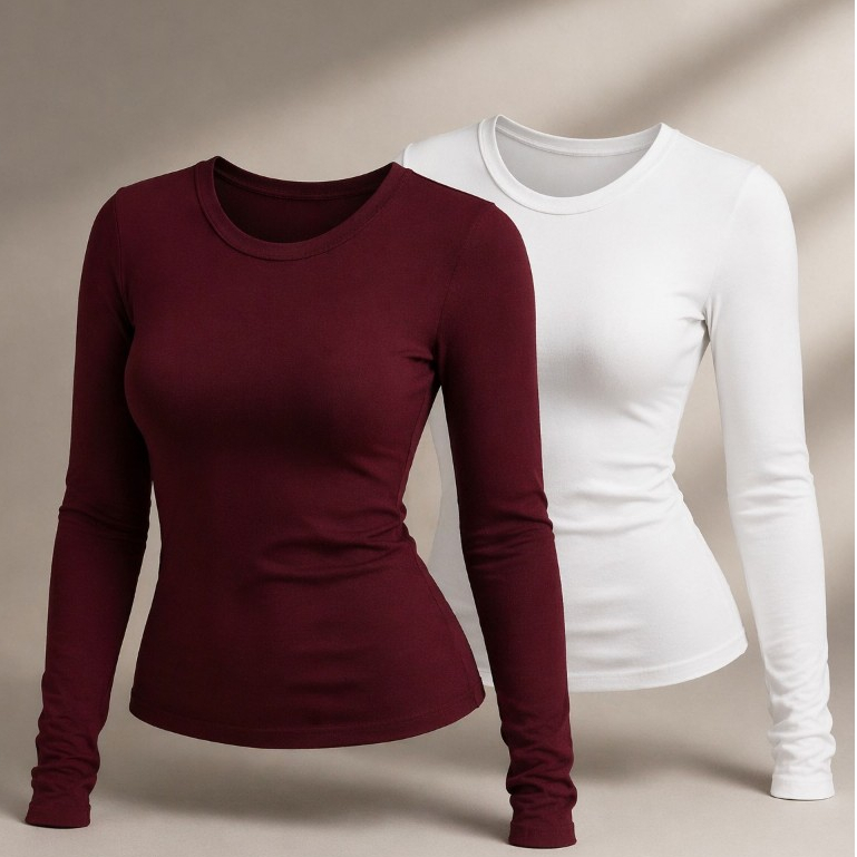 Camiseta Básica Feminina Colada Manga Longa Segunda Pele Térmica Proteção Solar UV 50+ Blusa Lisa