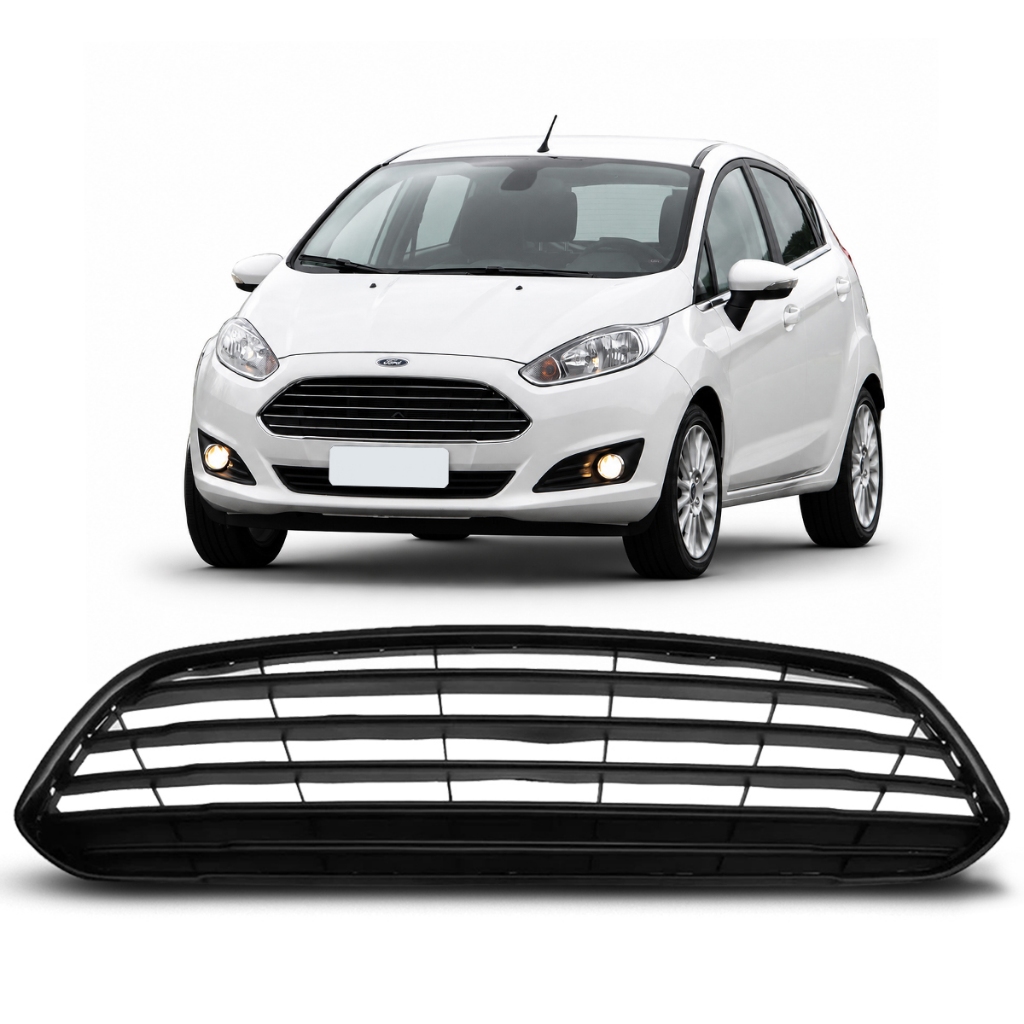Grade Radiador New Fiesta Hatch 2013 a 2016 Preta