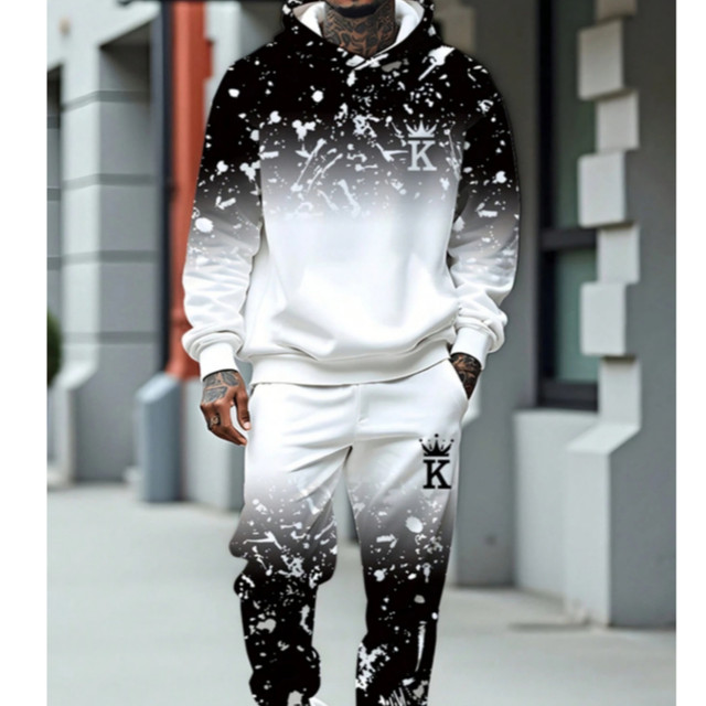 Conjunto de Moletom Masculino Streetwear Quente Calça e Blusa Capuz Bolsos Casual Estiloso Descolado Entrega Rapida