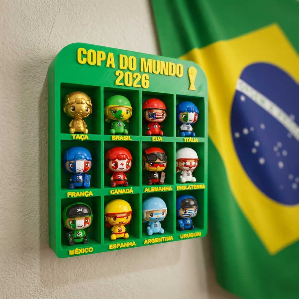 Expositor Coleção Kinder Ovo Copa do Mundo 2026 Funko Porta Bonecos Personalizado
