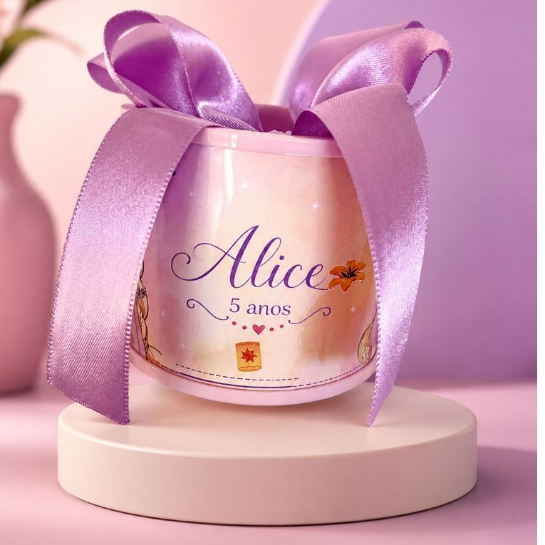 Lembrancinha Personalizada Tubolata Rapulzel para Festa Infantil, Aniversário e Tema Personalizado 5x6