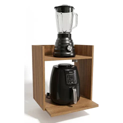 Nicho Organizador de Airfryer e Liquidificador em Madeira – Organização e Espaço Inteligente para sua Cozinha