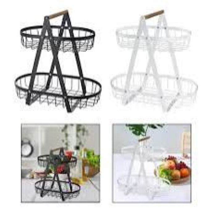 Cesto Organizador/Fruteira Metal 32x18cx32cm com 2 anda J&L