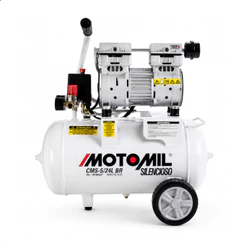 Compressor de Ar Elétrico 1CV 24L Isento de Óleo 120PSI 127V Portátil e Potente para Uso Geral Motomil