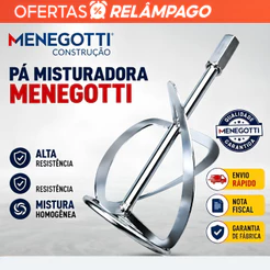 Pá Misturadora Menegotti N39 Rosca M14 V2 P/ Misturador MEL1200 Tinta Argamassa Gesso