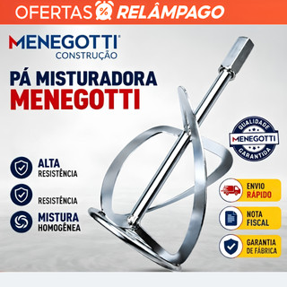 Pá Misturadora Menegotti N39 Rosca M14 V2 P/ Misturador MEL1200 Tinta Argamassa Gesso