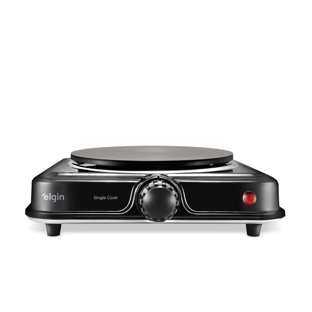 Fogão Elétrico Portátil 1 Boca Single Cook 1000W Preto Elgin - 220V
