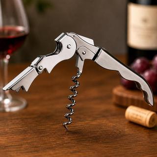 Abridor De Vinho Saca Rolhas Em Aço Inox Dois Estágios