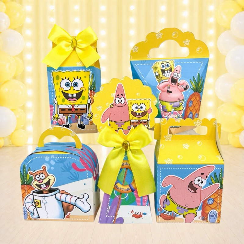 Kit Festa Bob Esponja Caixinhas para festa infantis lembrancinhas de aniversario mimos decoração personalizados do tema