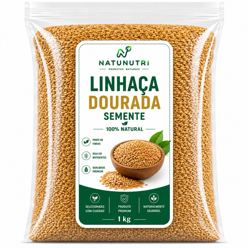 Semente de Linhaça Dourada 1kg 500g 250g  Natunutri