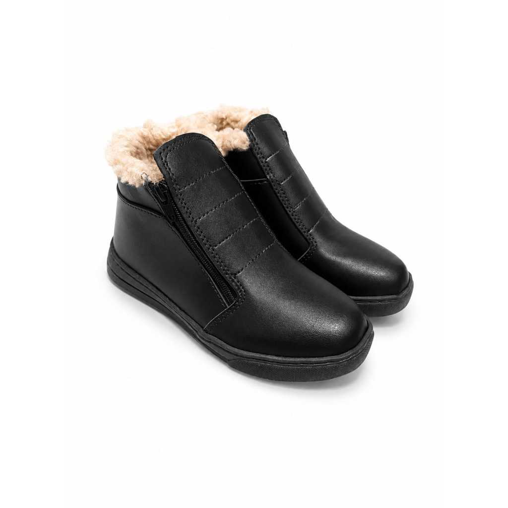 Tenis Botinha Feminino Bota Inverno Forrada Pelos Frio lã Peluciada Confortável