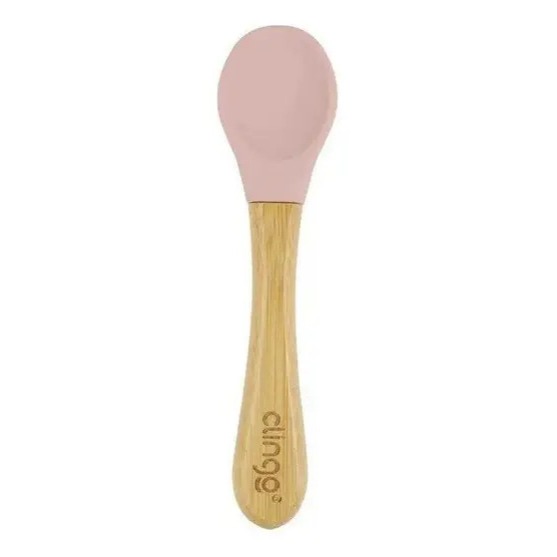 Colher De Bambu E Silicone Rosa Linha Eco Green - Clingo