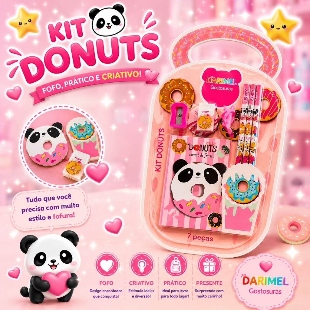 FOFY Kit Panda Donuts 7 peças