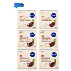 KIT NIVEA Sabonete Manteiga Cacau e Jasmim 80g - 6 Unidades