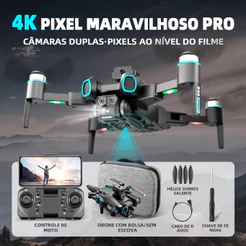 Drone LS-S4S IIGENAI Sem Escova, Câmera Dupla 4K, Evitação de Obstáculos, Fluxo Óptico, 2 Baterias, Dobrável com Bolsa