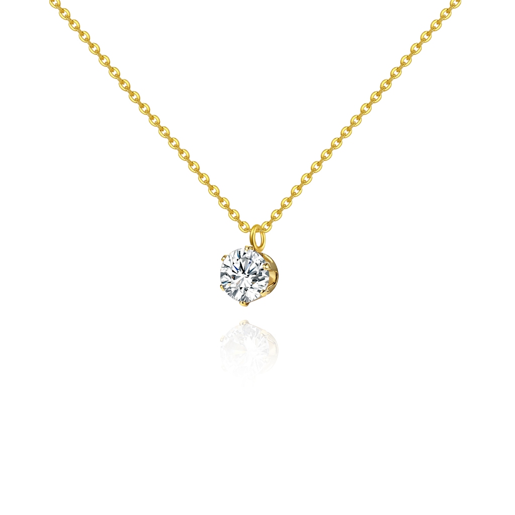 Colar Ponto De Luz Folheado Ouro Com Pedra Zircônia Feminino Delicado Elegante Presente Colar Feminino Semijoia Ouro