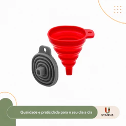 Funil de Silicone Dobrável Retrátil – Dispensador de Líquidos Multiuso