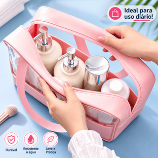 Conjunto de 3 peças: novo kit de higiene pessoal portátil de grande capacidade para viagens de negócios, bolsa transpare