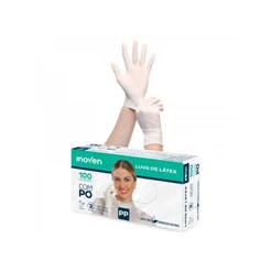 100un Luva de Látex com Pó | Descartável, Higiênica e Segura | Ideal para Estética e Procedimentos