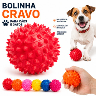 Bolinha de Cravo Pet Brinquedo Mordedor Cachorro Cães Gatos Resistente Interativo Flexível