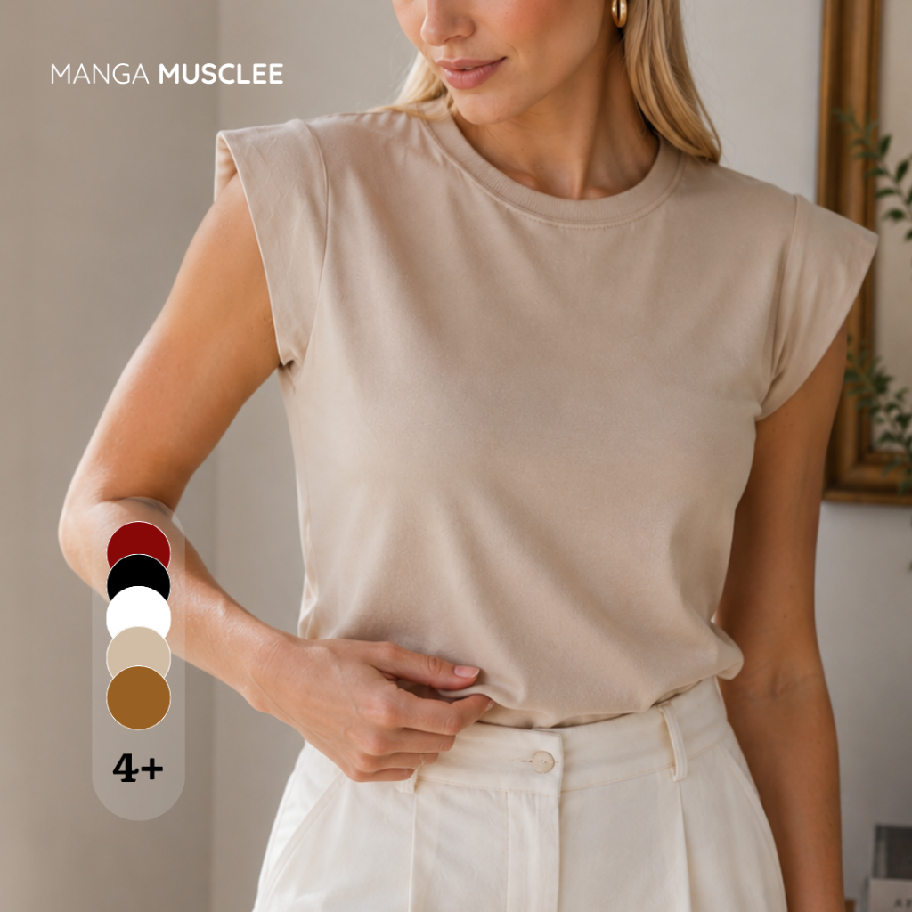 Blusa Feminina Muscle Tee Algodão Premium Elegante Lisa Casual