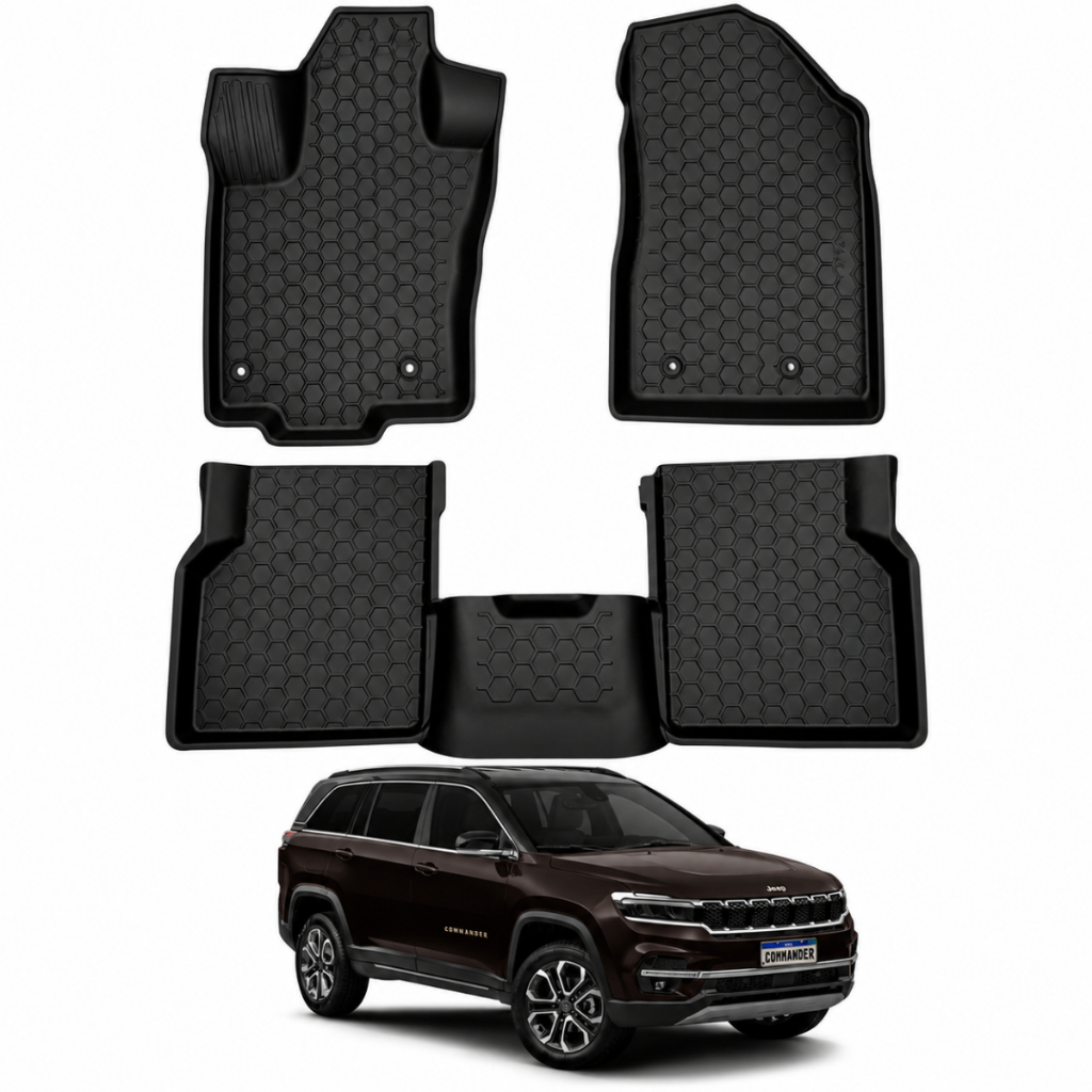 Tapete Bandeja Jeep Commander 5 Peças Tpe Flexível 2016 2017 2018 2019 2020 2021