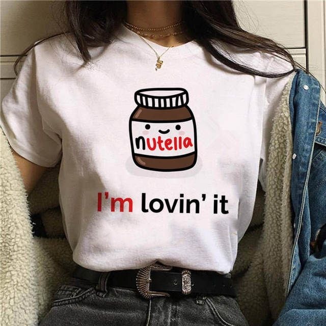 Camiseta Feminina Estampada Divertida Personagem TShirt 100% Algodão Blusa Feminina Estilo Blogueira