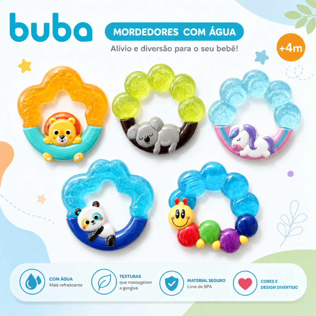 Mordedor para Bebê Buba de Água Refrigerável Macio