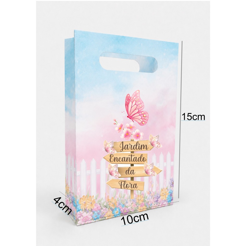 Kit Sacolinha Surpresa Personalizada Festa Infantil Lembrancinha de Aniversário JARDIM ENCANTADO