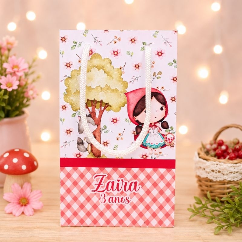 Sacolinha Surpresa P Chapeuzinho Vermelho 2  Personalizado - Lembrancinha - Aniversário - Decoração - DESMONTADO