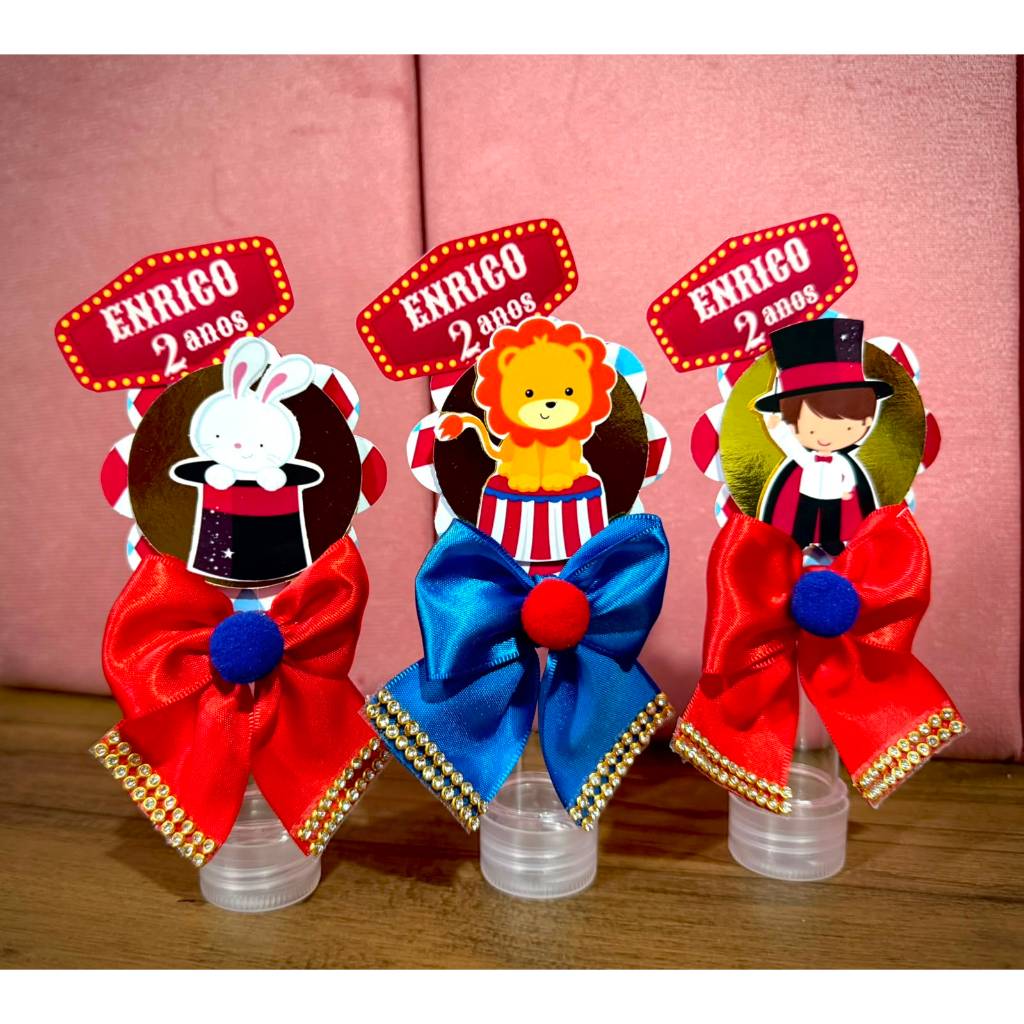 Tubetes 13cm personalizados com aplique e laço