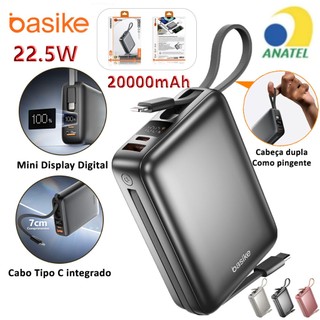 BASIKE Carregador Portátil 20000mAh - Carregamento Rápido 22.5W Power Bank Carregador Saí…