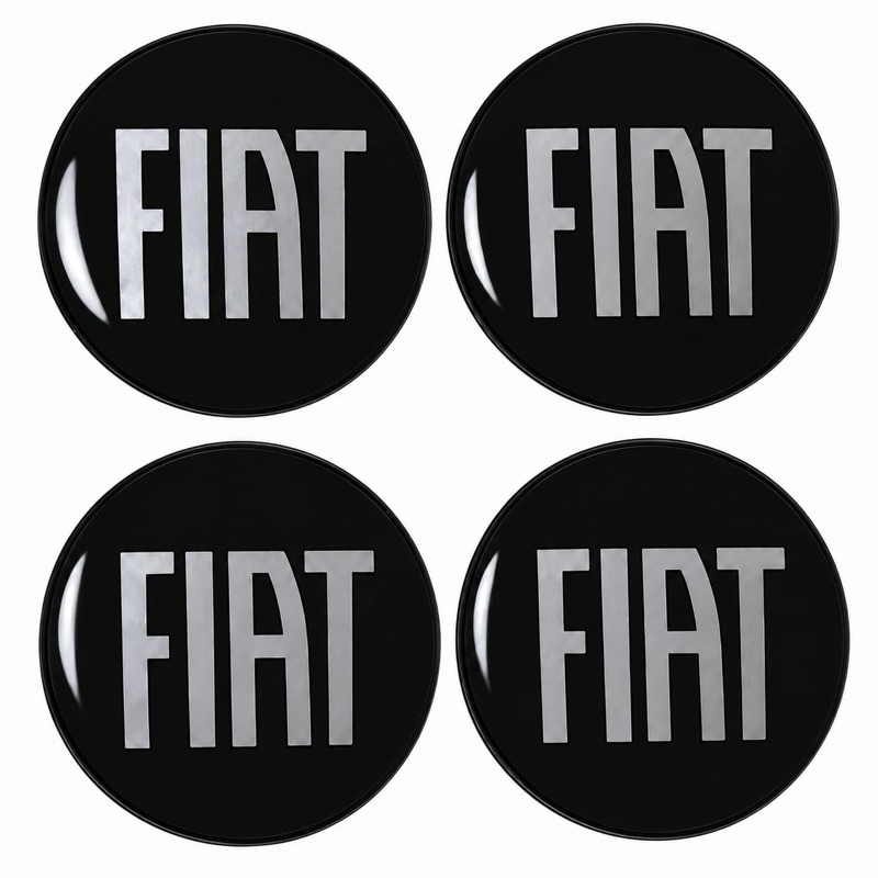Kit 4 Emblemas Resinados Fiat para Calota Central 48mm Alta Qualidade