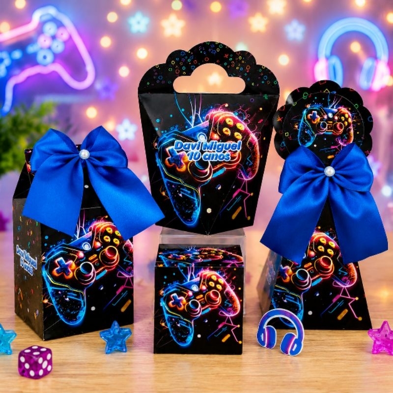 Kit Caixas Video Game Personalizado - Lembrancinha - Festa Infantil - Aniversário - Decoração / DESMONTADO