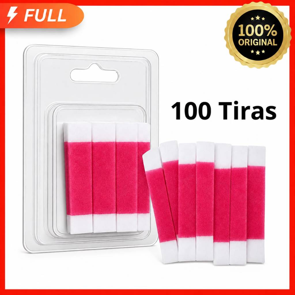 100 Tiras De Cera Pronta Sobrancelhas Buço Tutti Frutti Depilflax